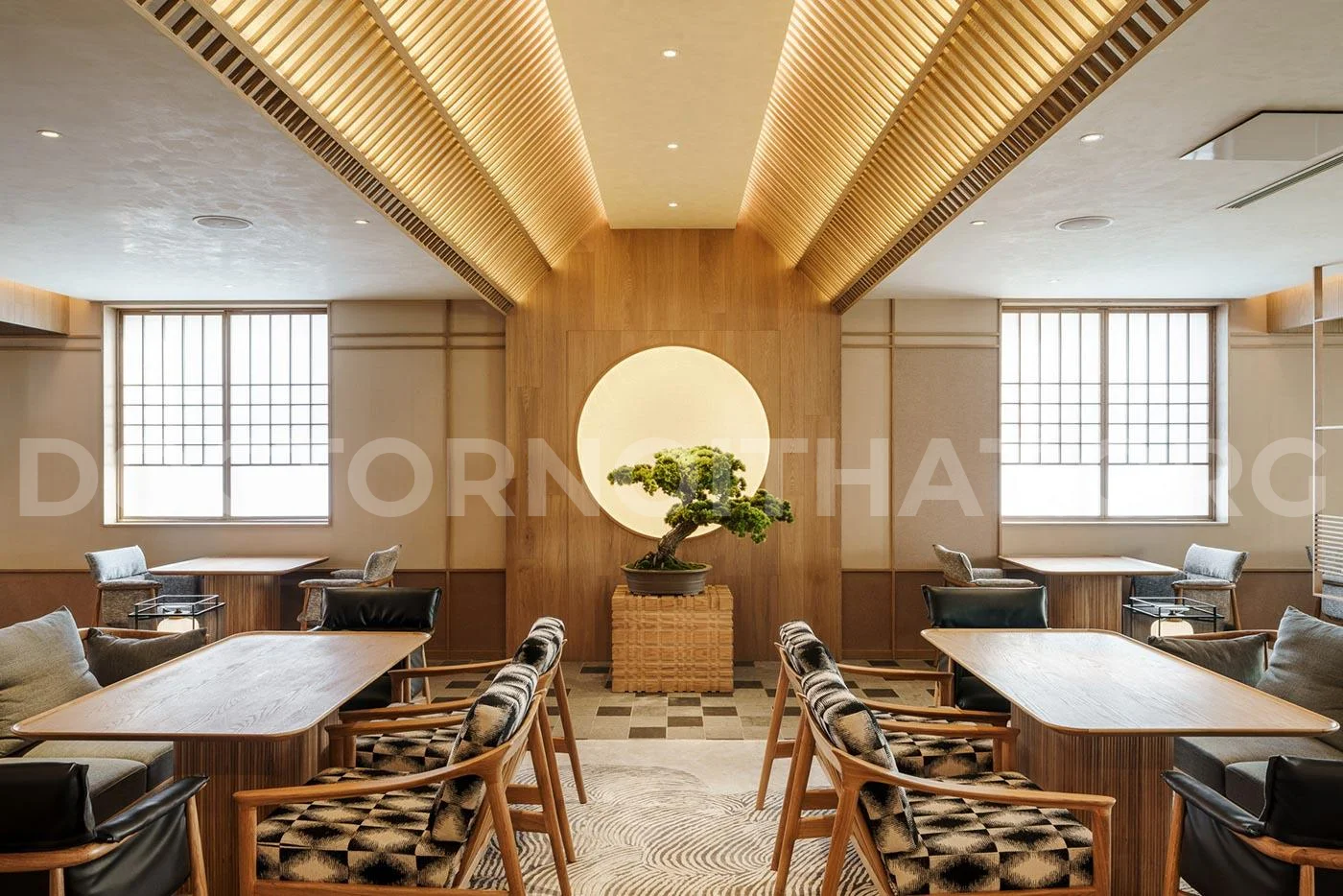 Mẫu nhà hàng thiết kế theo phong cách Nhật Bản tối giản, nhẹ nhàng (nguồn: sưu tầm)