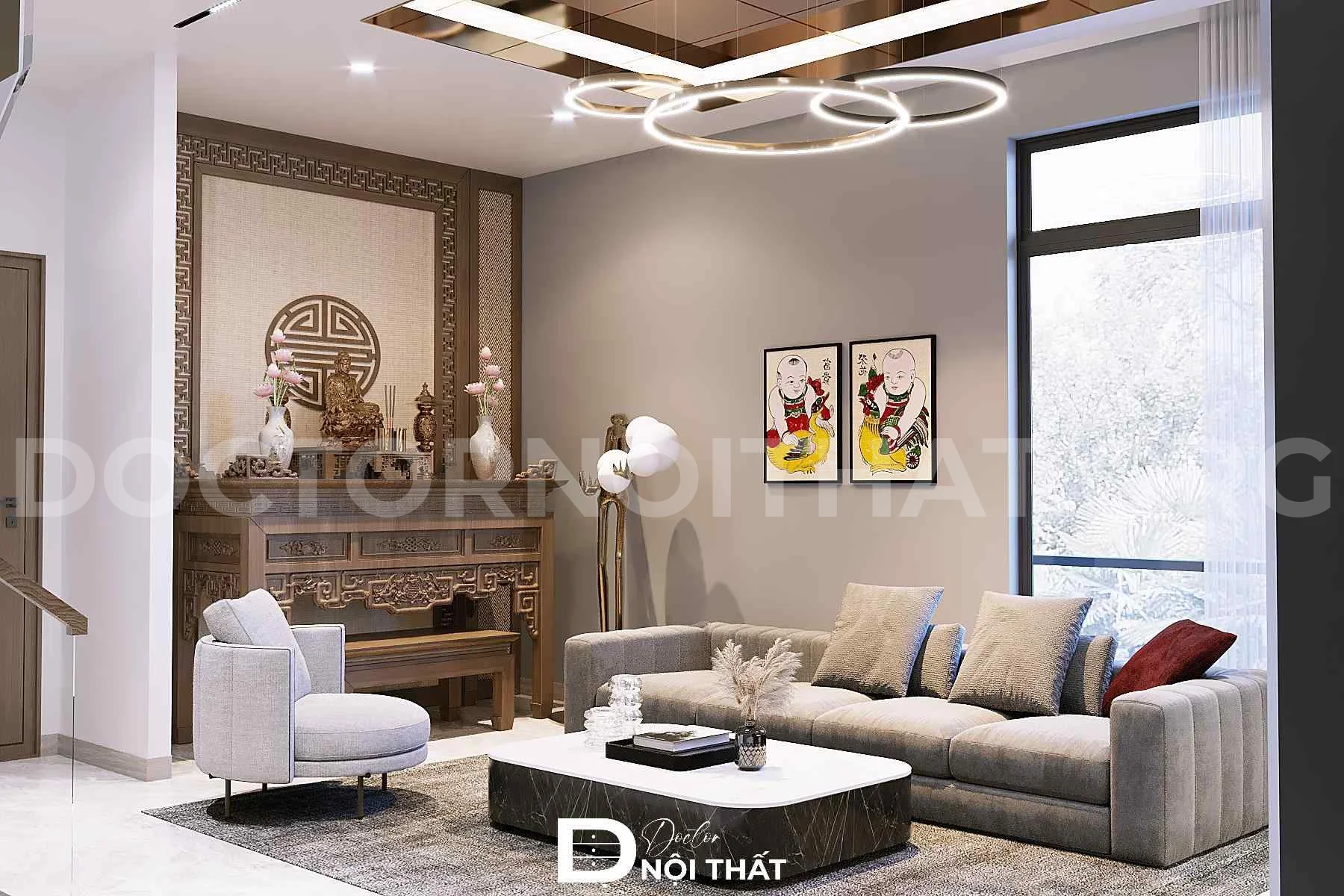 Thiết kế nội thất nhà phố tại Bắc Ninh cho anh Hiếu