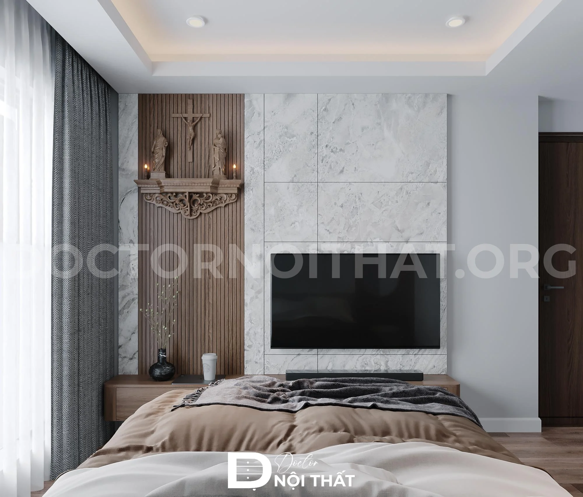 Bố trí hệ thống đèn LED trong phòng ngủ