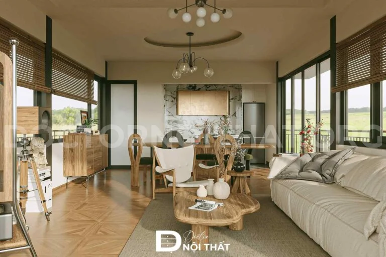 Dự án thiết kế nội thất nhà phố Đà Lạt phong cách Wabi Sabi