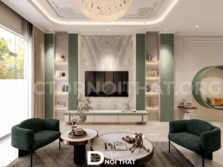 Dự án thiết kế nội thất nhà phố tân cổ điển 5 tầng