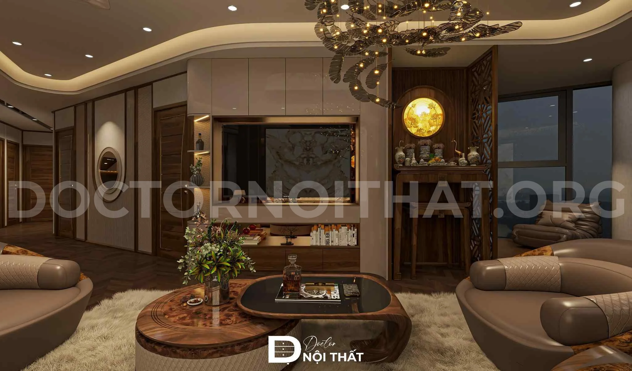 Thiết kế nội thất Penhouse sang trọng đẳng cấp cho anh Minh