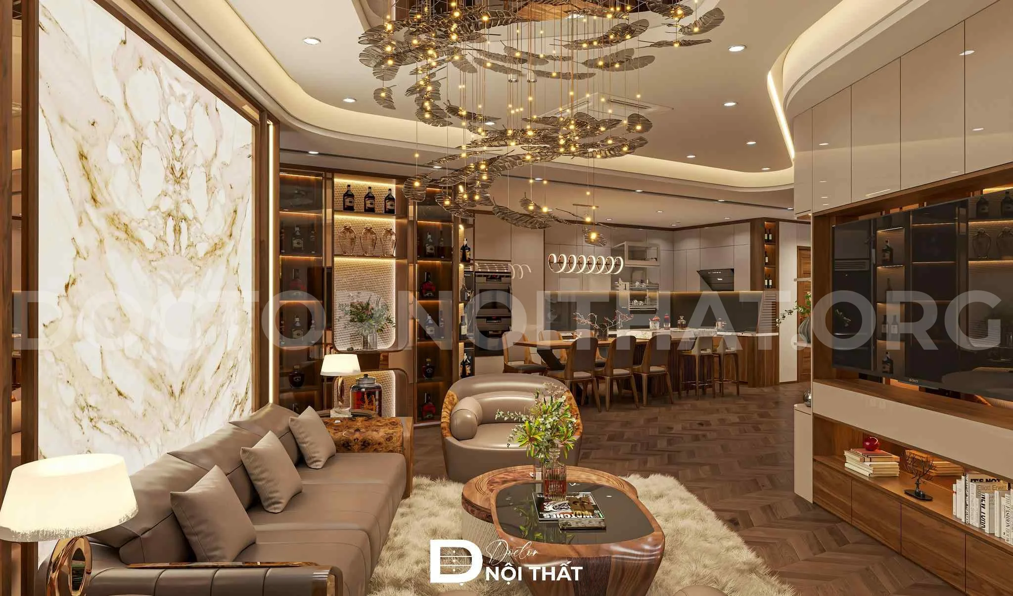 Thiết kế nội thất Penhouse sang trọng đẳng cấp cho anh Minh - Ảnh 4