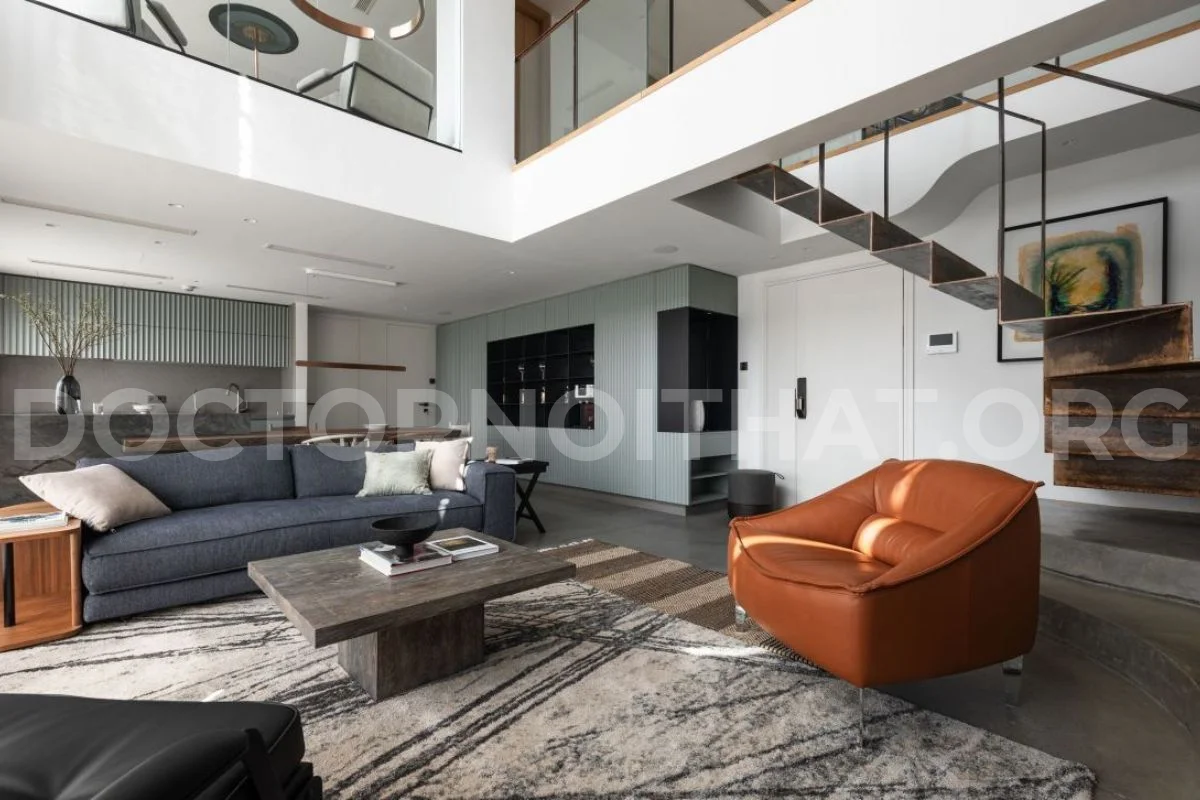Thiết kế nội thất phòng khách Penthouse thường ưu tiên sự rộng rãi, thoáng đãng (Nguồn: Tham khảo)