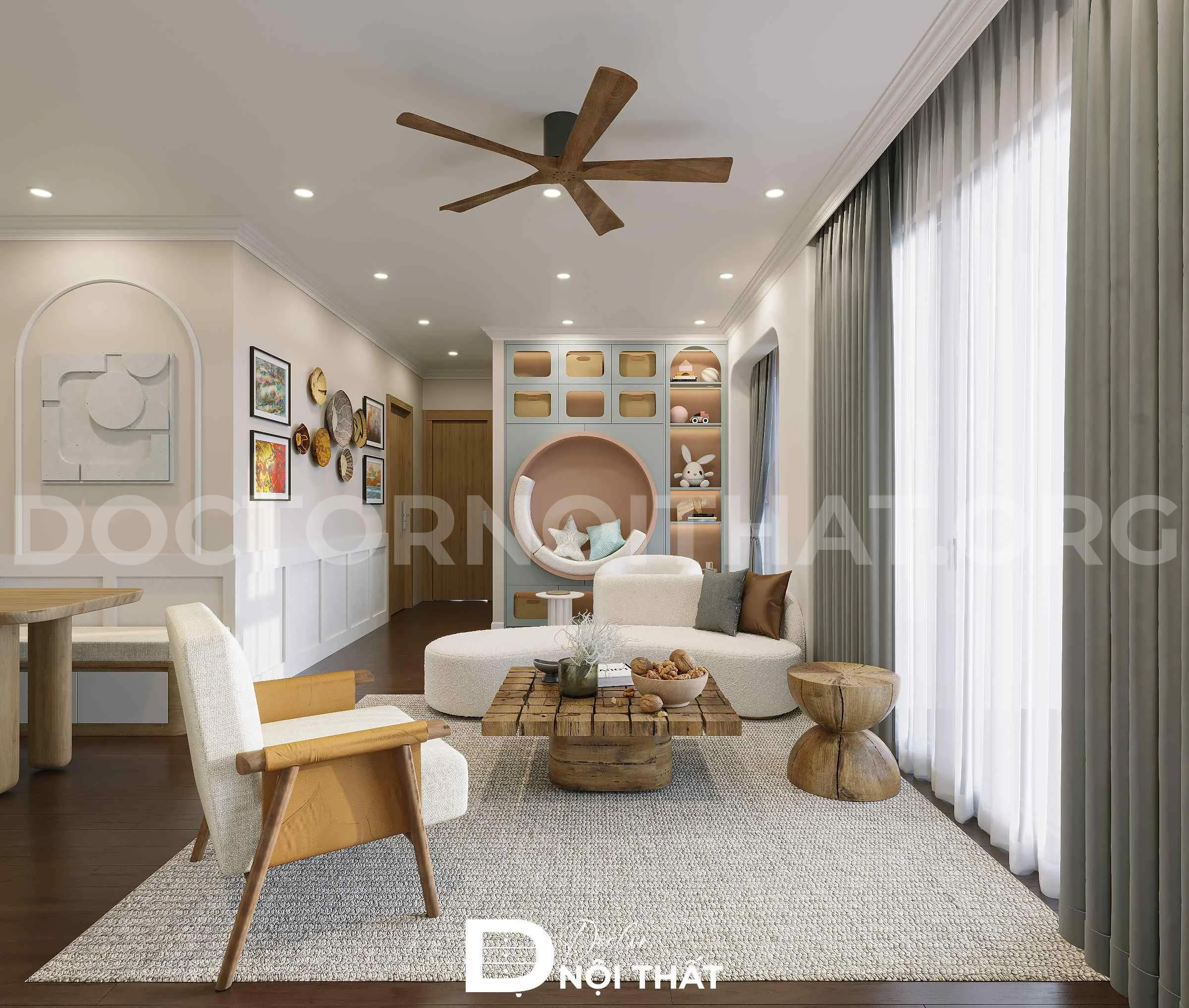 Bộ sofa độc đáo tạo điểm nhấn cho phòng khách hiện đại
