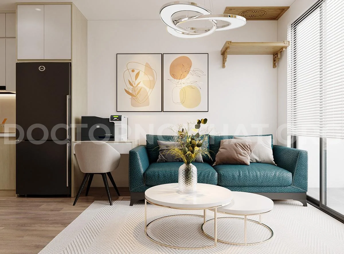Gam màu tương phản nổi bật của bộ sofa trong phòng khách phong cách Color Block (nguồn: sưu tầm)