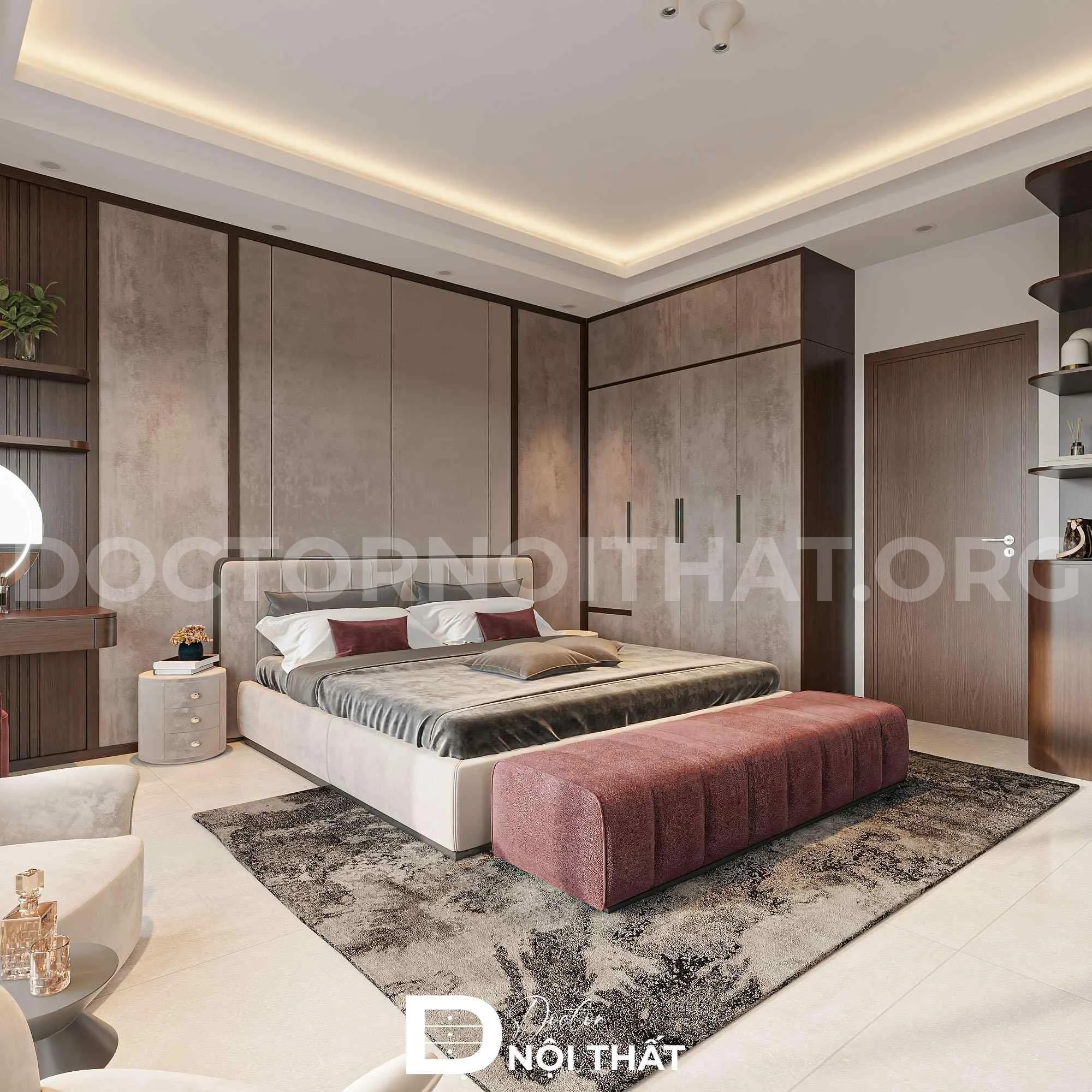Chất liệu nỉ nhung cao cấp được ứng dụng trong phòng ngủ