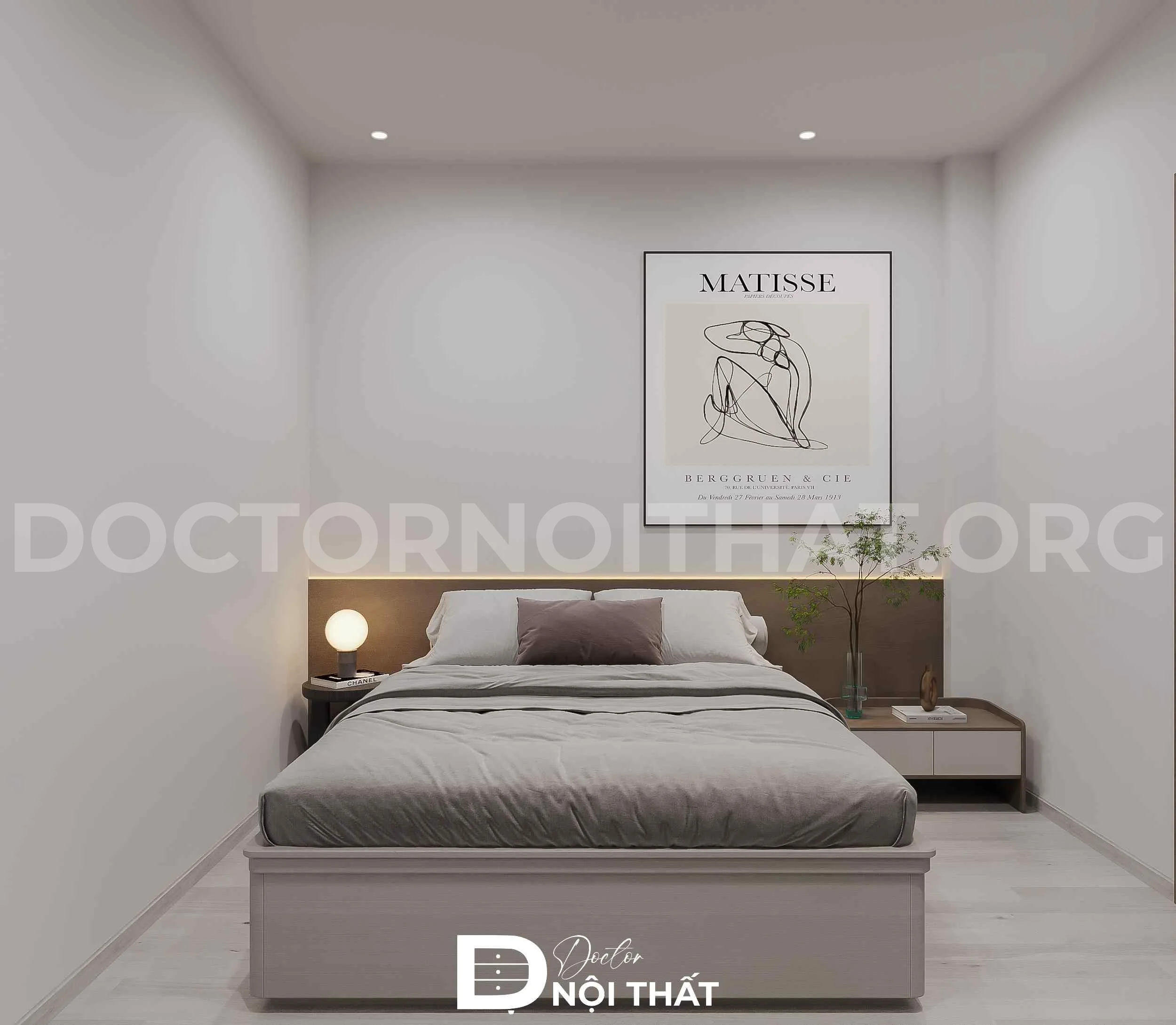 Thiết kế phòng ngủ tối giản nhưng không kém phần sang trọng