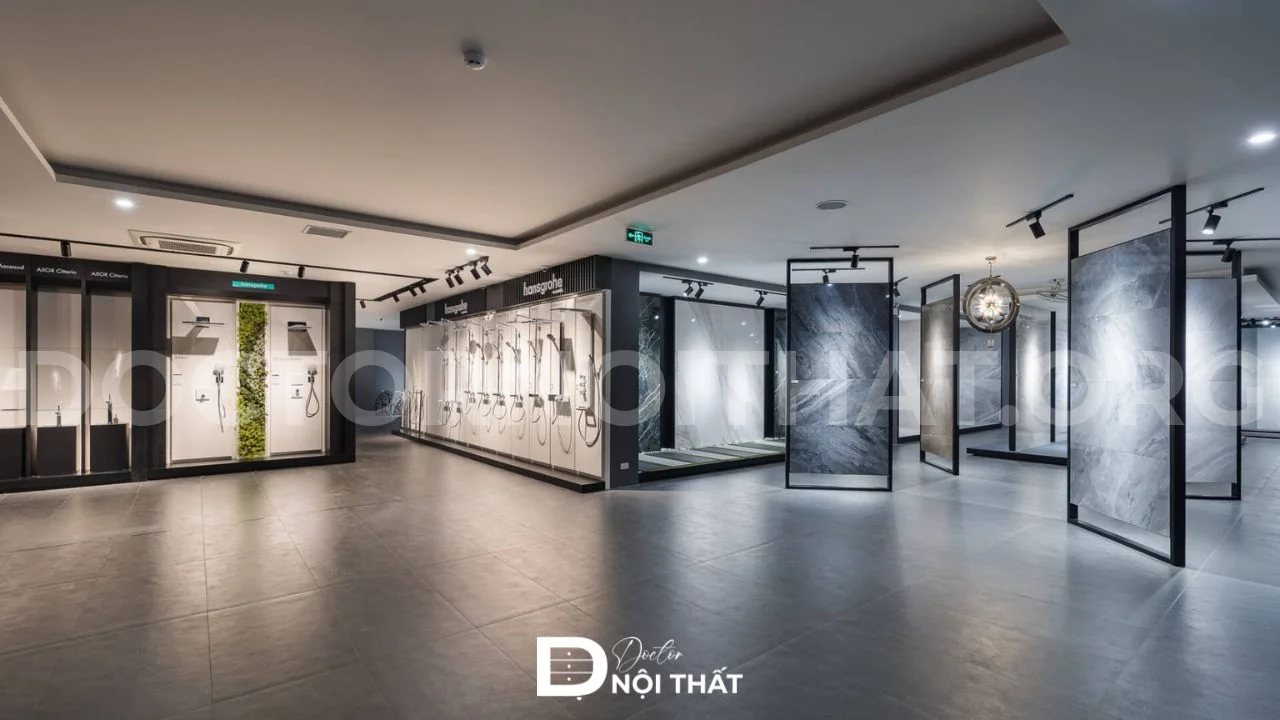 Quá trình thiết kế nội thất showroom gạch ốp lát cần trưng bày được sản phẩm nhiều nhất có thể