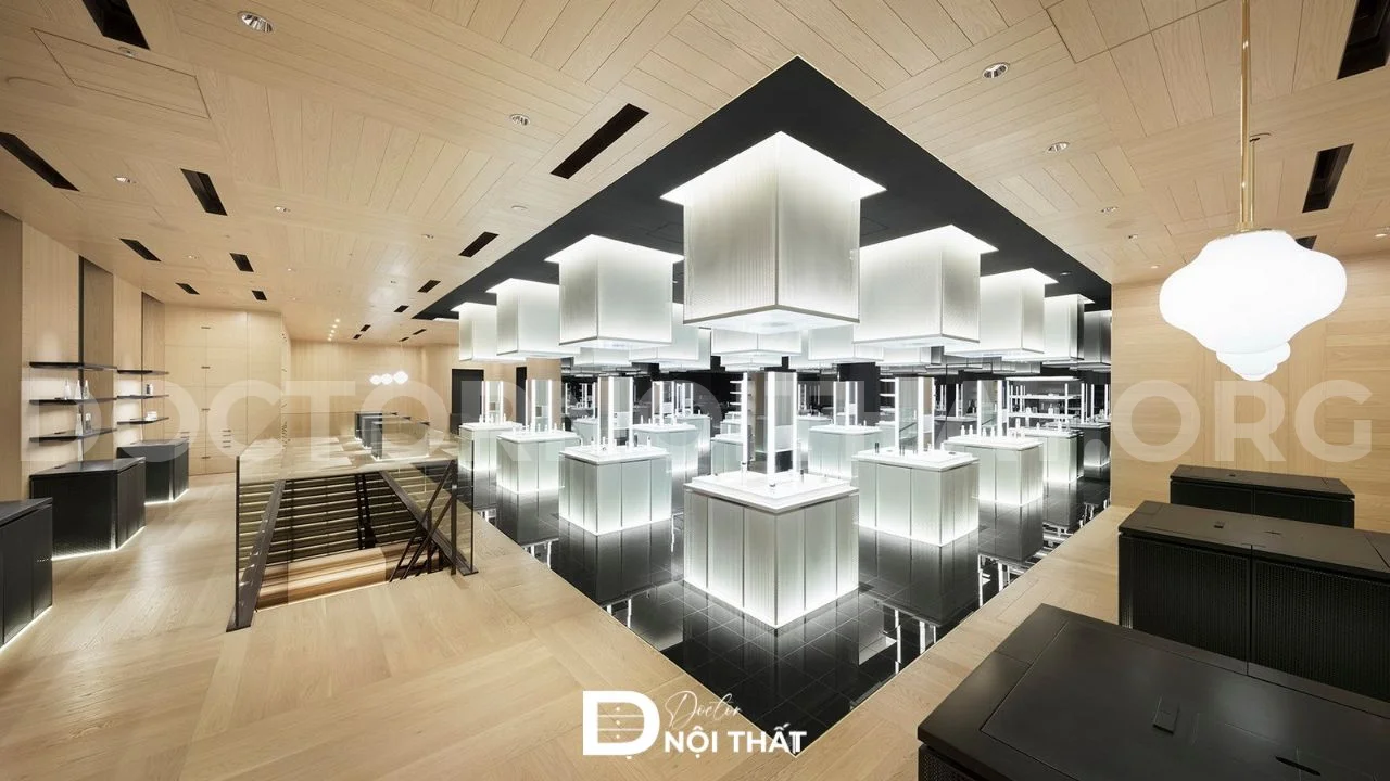 Showroom mỹ phẩm có thiết kế khá đa dạng