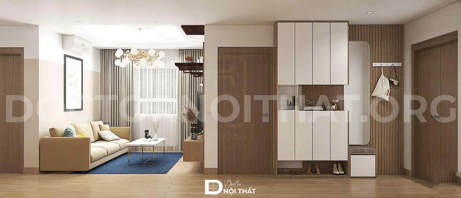 Thiết kế thi công nội thất chung cư 2 ngủ THT Newcity - Ảnh 4